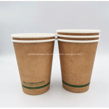 Vaso de papel desechable compostable PLA de la más alta calidad, 16 oz